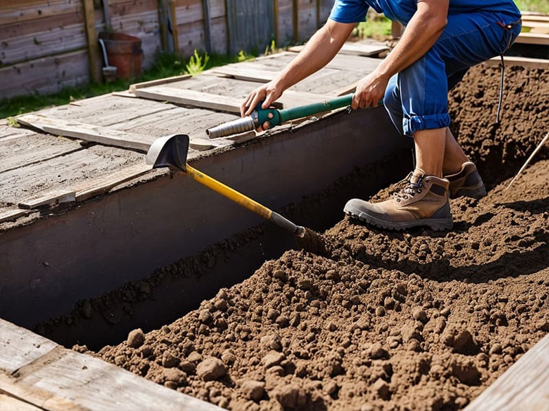 Querschnitt eines Fundaments mit Maben